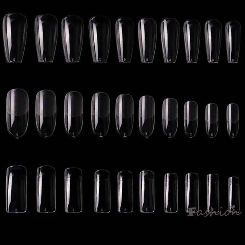 Bộ 100 Móng Tay Giả Trong Suốt Che Phủ Toàn Diện Không Gây Khó Chịu Kèm 100 Móng Tay Giả