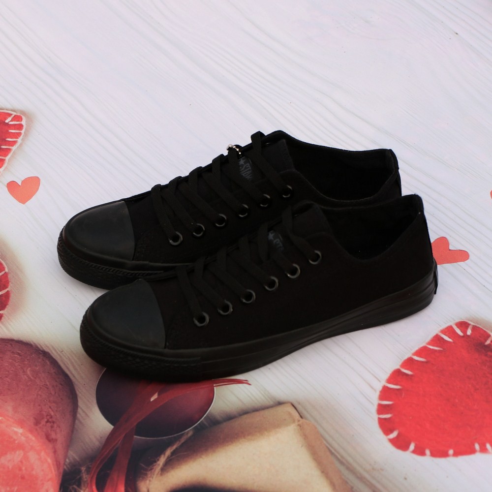 Giày CVS AllStar Classic Màu Full Đen Cổ Thấp Nam