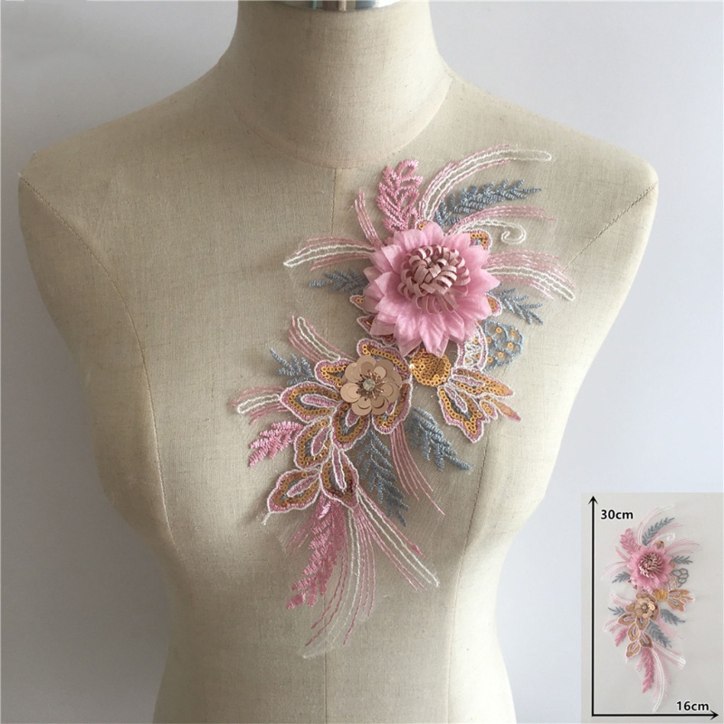 Vòng cổ ren thêu hoa hồng đính kim sa
 | BigBuy360 - bigbuy360.vn