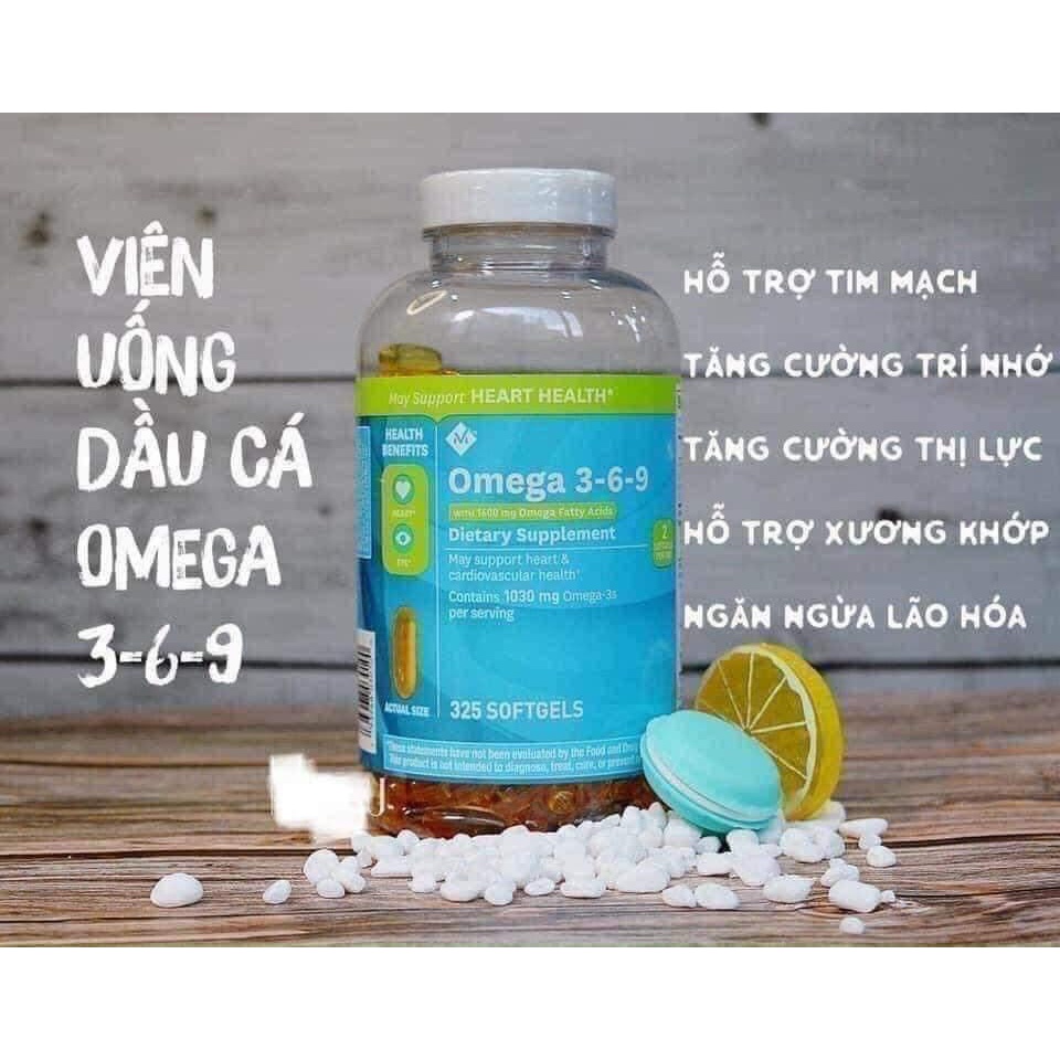 Viên dầu cá Omega 369 ⚡ CAM KẾT CHÍNH HÃNG ⚡ Viên uống dầu cá Omega 369 Member's Mark Supports Heart Health, Xuất xứ Mỹ
