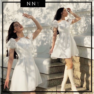 Váy cổ yếm tay phồng hot trend xi xi dress - v081