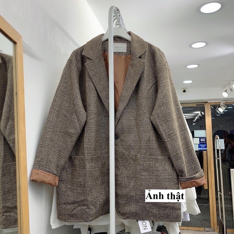 Áo blazer 2 lớp phong cách Hàn Quốc/ vest dạ 2 lớp