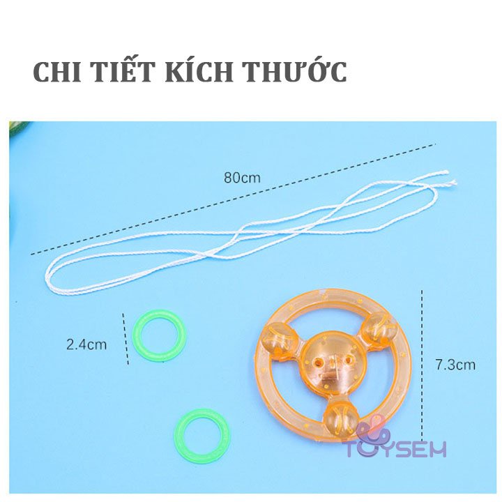 Đồ chơi con quay bằng nhựa kèm dây có đèn led phát sáng - Quà tặng sinh nhật cho bé