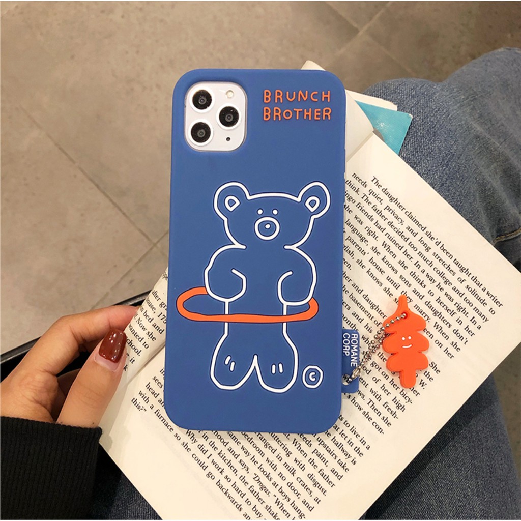 [ IPHONE ] Ốp Lưng Silicon Hoạ Tiết Hình Gấu ( Kèm Móc Treo ) - N264 | BigBuy360 - bigbuy360.vn