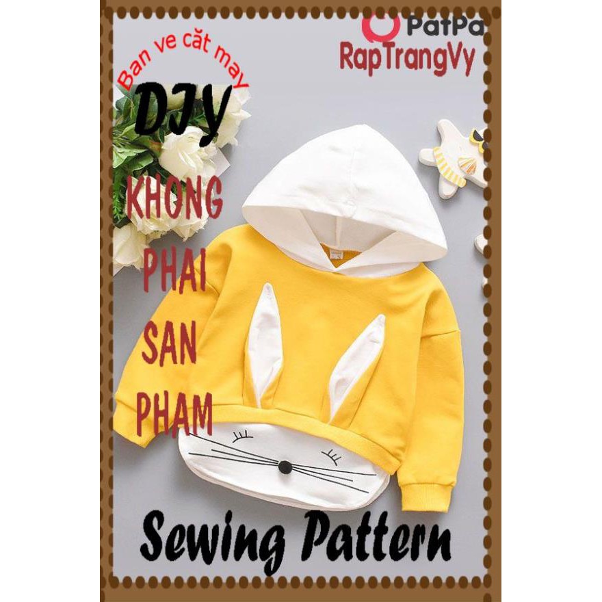 Rập giấyTT930 Rập giấy cắt may áo hoodie cho bé (1-12t)