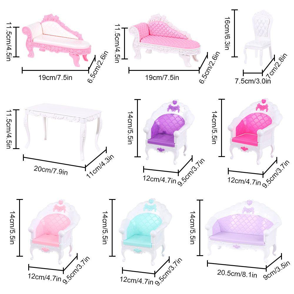 Mô Hình Ghế Sofa Mini Màu Cầu Vồng Dễ Thương Trang Trí Nhà Búp Bê Tỷ Lệ 1:12