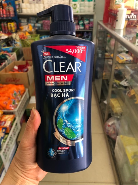 Dầu gội clear men bạc hà, sạch sâu 650g, 900g