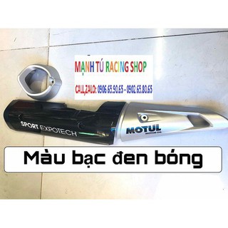 Ốp pô chụp đít pô Exciter 150 màu đen bạc