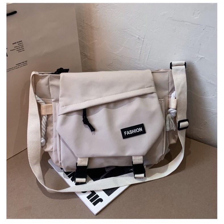 Túi đeo chéo vải chống thấm unisex nam nữ ulzzang vừa a4