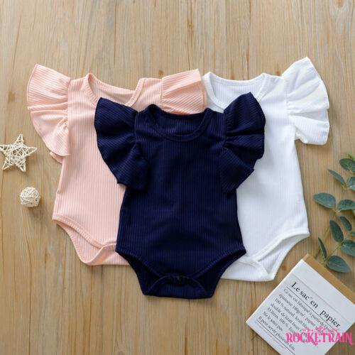 Bộ đồ liền thân bằng cotton cho bé gái 0-18 tháng tuổi