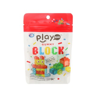 Kẹo dẻo xếp hình Play More Gummy Block gói 64g