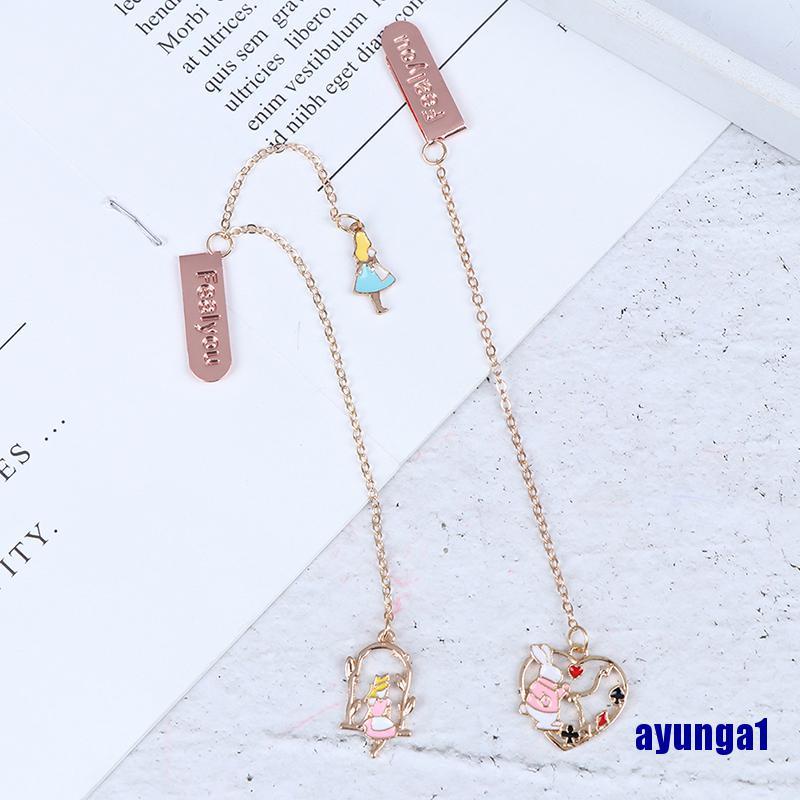 1 Thẻ Đánh Dấu Sách Hình Thỏ Bằng Kim Loại