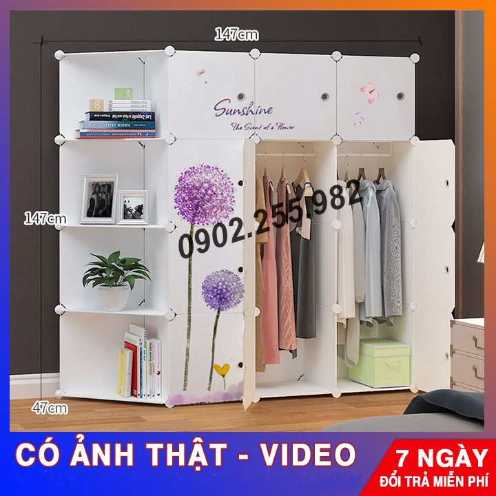 TỦ NHỰA LẮP GHÉP ĐA NĂNG ĐỂ ĐỒ CHO BÉ 16 Ô CỬA  GIÁ RẺ sâu 47cm