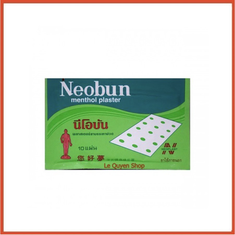 1 Gói dán giảm đau Neobun Menthol Plaster Thái Lan