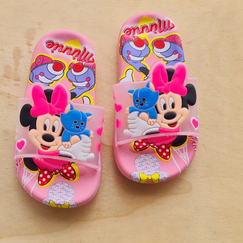 Dép cao su mềm quai ngang hình chuột micky cho bé gái