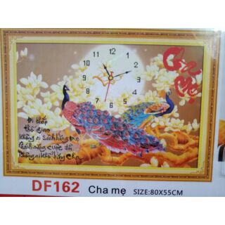 Tranh đá đồng hồ cha mẹ df162