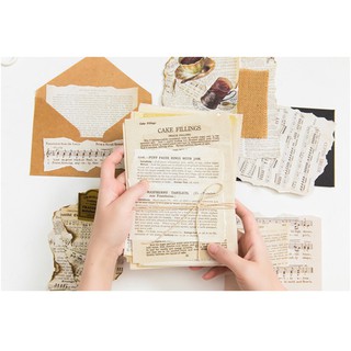 Bộ 57 tờ giấy báo trang trí retro oil book, vintage