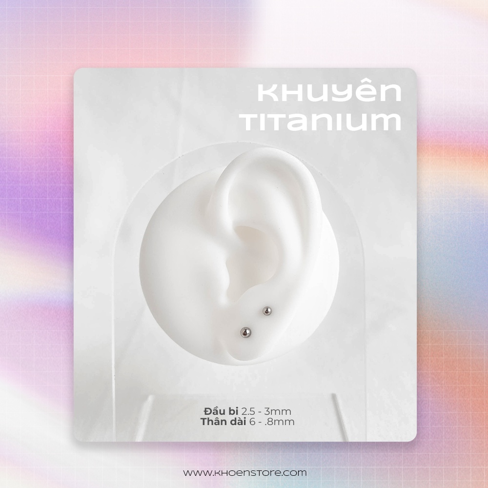 Khuyên bi 2 đầu - Titanium G23- Khoen Store