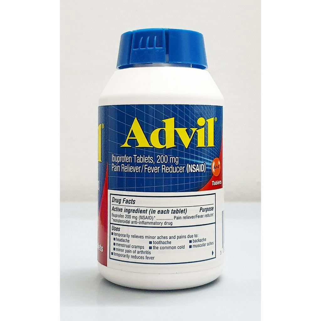 Hộp đựng Viên uống  AD.VIL, Viên màu đỏ 200mg  Giảm S.ố.t, Giảm Đa.u Nhứ.c