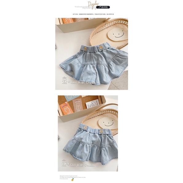 Quần Jeans Ngắn Thời Trang Mùa Hè Hàn Quốc Kiểu Mới Cho Bé Gái