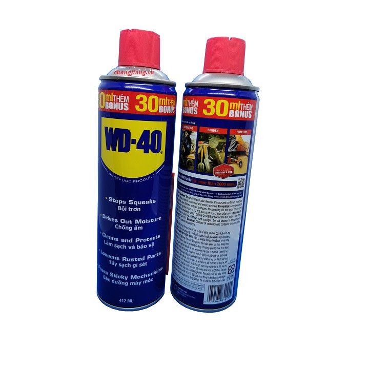 Chai Xịt Vệ Sinh Chống Rỉ Sét, Bôi Trơn Bảo Dưỡng Đa Năng WD-40 USA 412ml