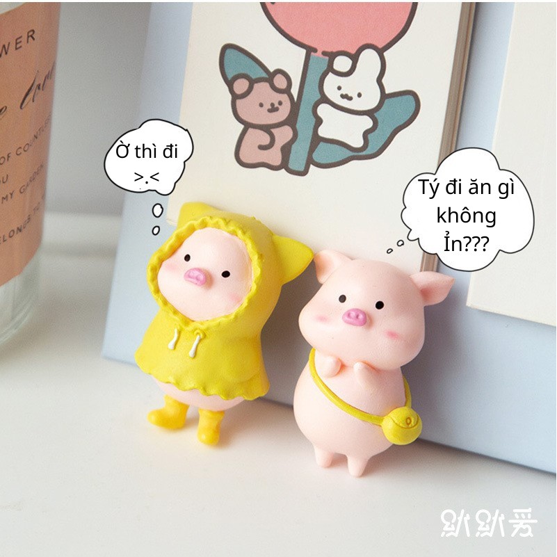 Heo Con trang trí ô tô, bàn làm việc, bánh kem đáng yêu KÈM KEO dễ thương Sét 6 chú heo con 💕FREESHIP 50k💕 - dear.ladies