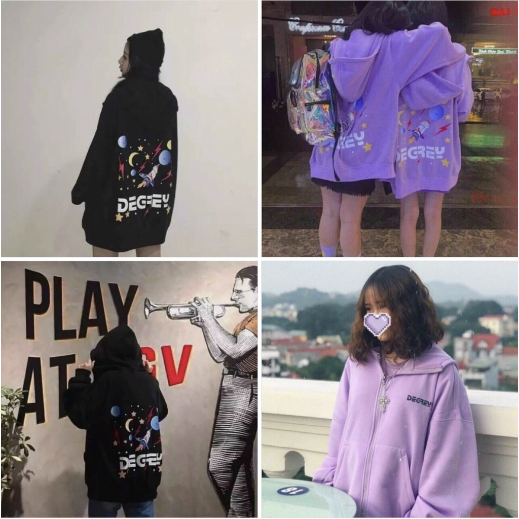 Áo Khoác Có Nón Mũ Nữ Nam Unisex Chất Vải Nỉ Poly Degrey Phi Hành Gia WKN053