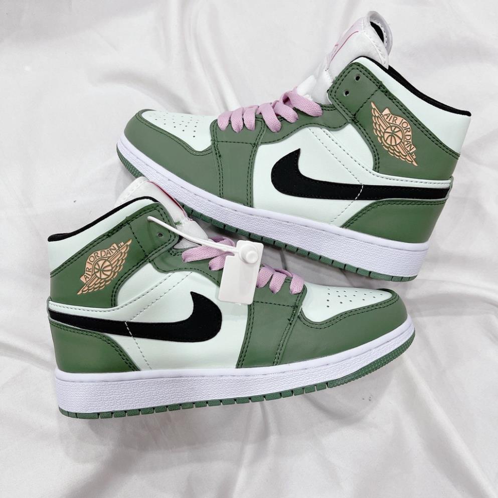 (Full Box + Sale ) Giày Thể Thao Air Jordan 1 Mid SE Dutch Green Cổ Siêu Đẹp Dành Cho Nữ | BigBuy360 - bigbuy360.vn