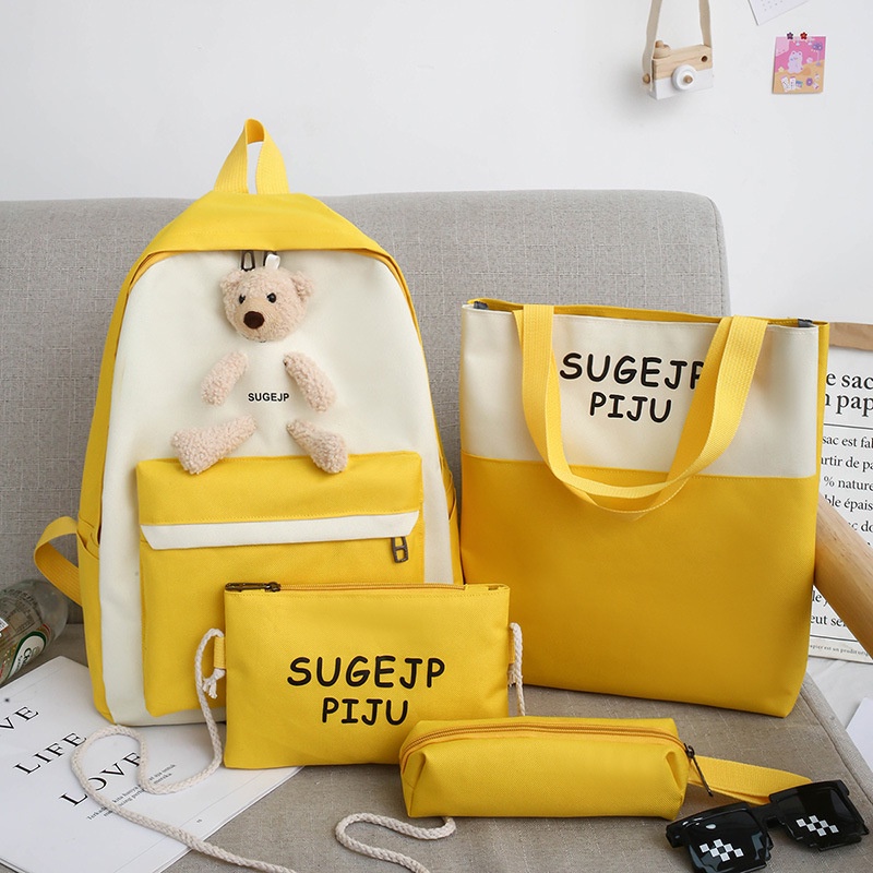 Bộ Ba Lô Và Túi Đeo Vai Sức Chứa Lớn Phong Cách ins Dễ Thương Cho Nữ Sinh