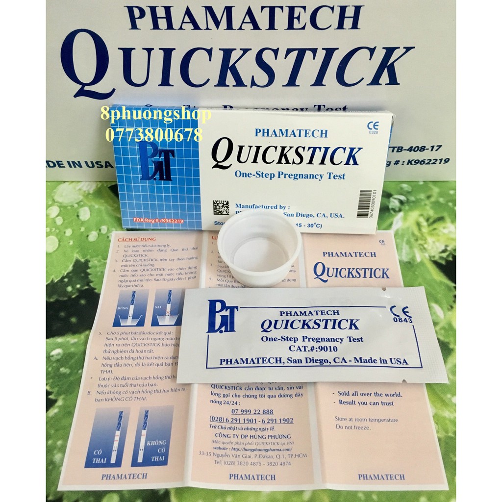 Que thử thai Quickstick combo 10 que hàng chính hãng