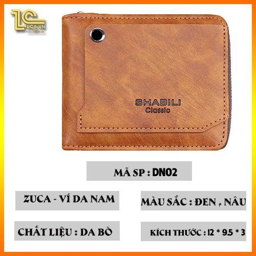 Ví da nam dáng ngang da thật 100% Chính Hãng  ZUCA Sang trọng DN02