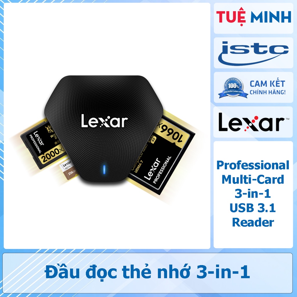 Đầu đọc thẻ nhớ Lexar Professional Multi-Card 3-in-1 USB 3.1 Card Reader