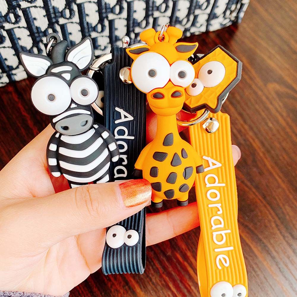 Móc khóa hình sư tử hoạt hình bằng PVC dễ thương nhiều màu