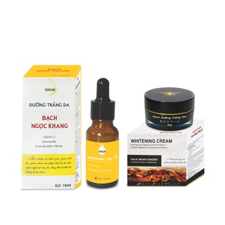Bộ sản phẩm kem dưỡng trắng da mặt bạch ngọc khang 30g, serum trắng da bạch ngọc khang 15ml