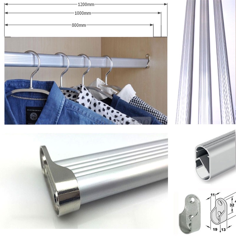 Thanh nhôm treo tủ áo oval