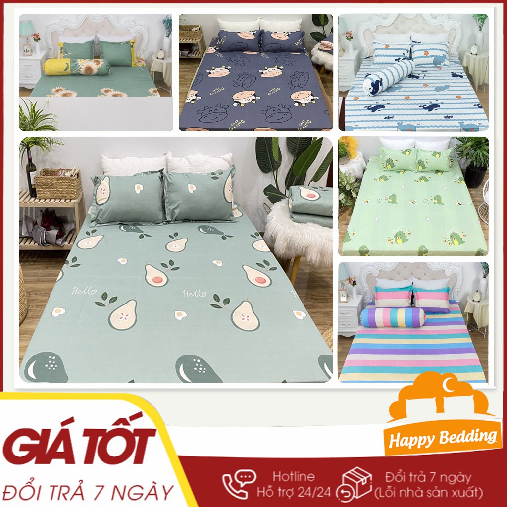 Ga Trải Giường Cotton Poly, Ga Nệm Drap Trải Giường, Ga Chun  M2 M6 M8 2M 2M2 Đủ Họa Tiết (Bo Chun Miễn Phí)