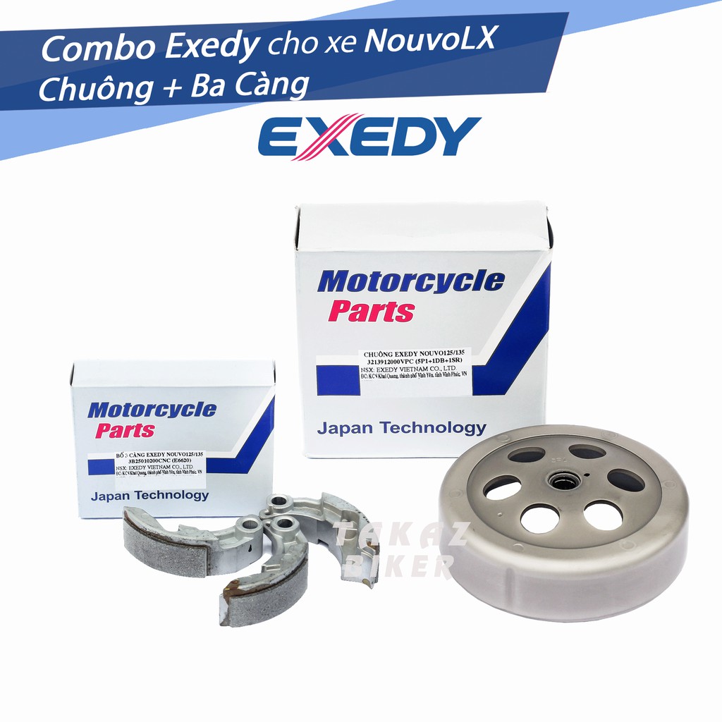 Bộ nồi sau Exedy dùng cho xe Nouvo 4 - 5 Hãng EXEDY Mã 5P1