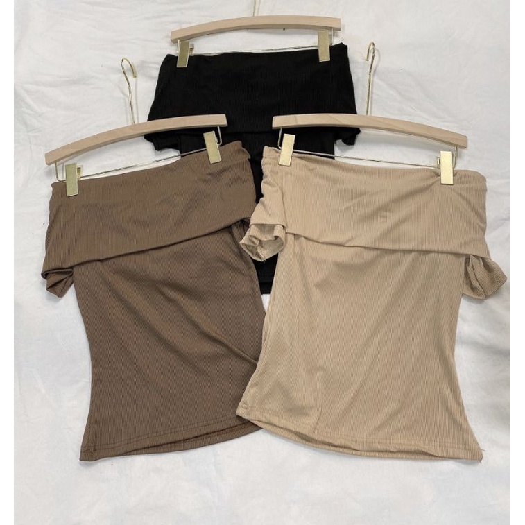 [Ảnh thật] Áo thun tăm trễ vai DÀI TAY/ NGẮN TAY Chất Đẹp