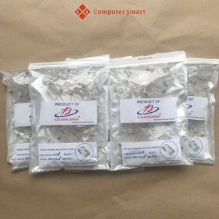 Hạt mạng, Đầu bấm dây mạng lan cat5e Golden Japan Chính Hãng, Túi 100 hạt, tốc độ cao ổn định