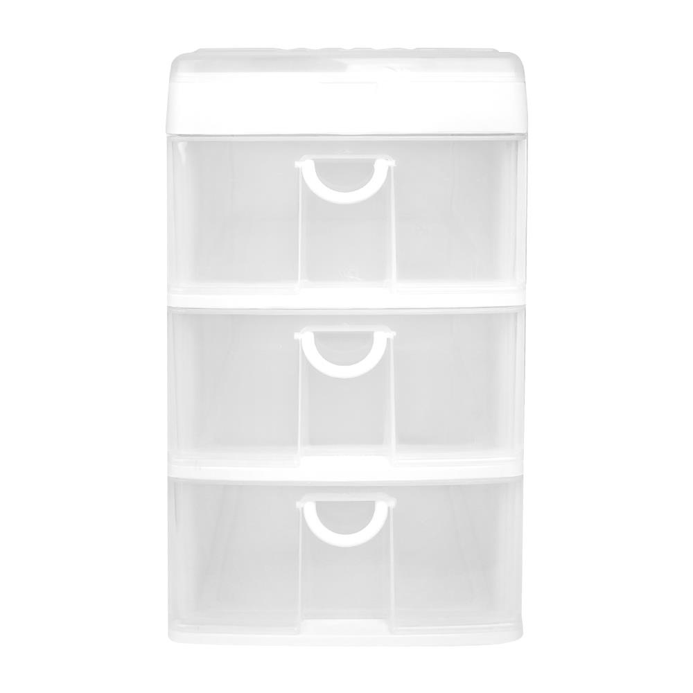 HomeBase JCP Tủ nhựa mini để bàn 3 ngăn kéo 5892 Thái Lan W26xH34.5xD47cm màu trắng
