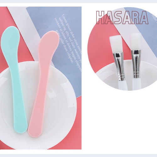 Cọ đắp mặt nạ nội địa trung, bộ 2 dụng cụ đắp mặt gồm thìa và chổi quét mặt nạ H3524 - Hasara