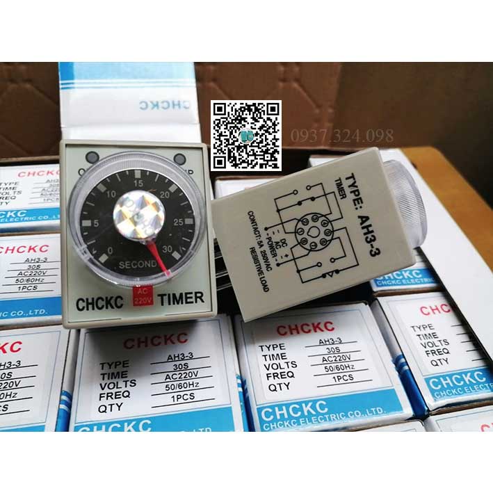 Rơ le thời gian ckc ah3-3 220vol kèm đế  và không đế