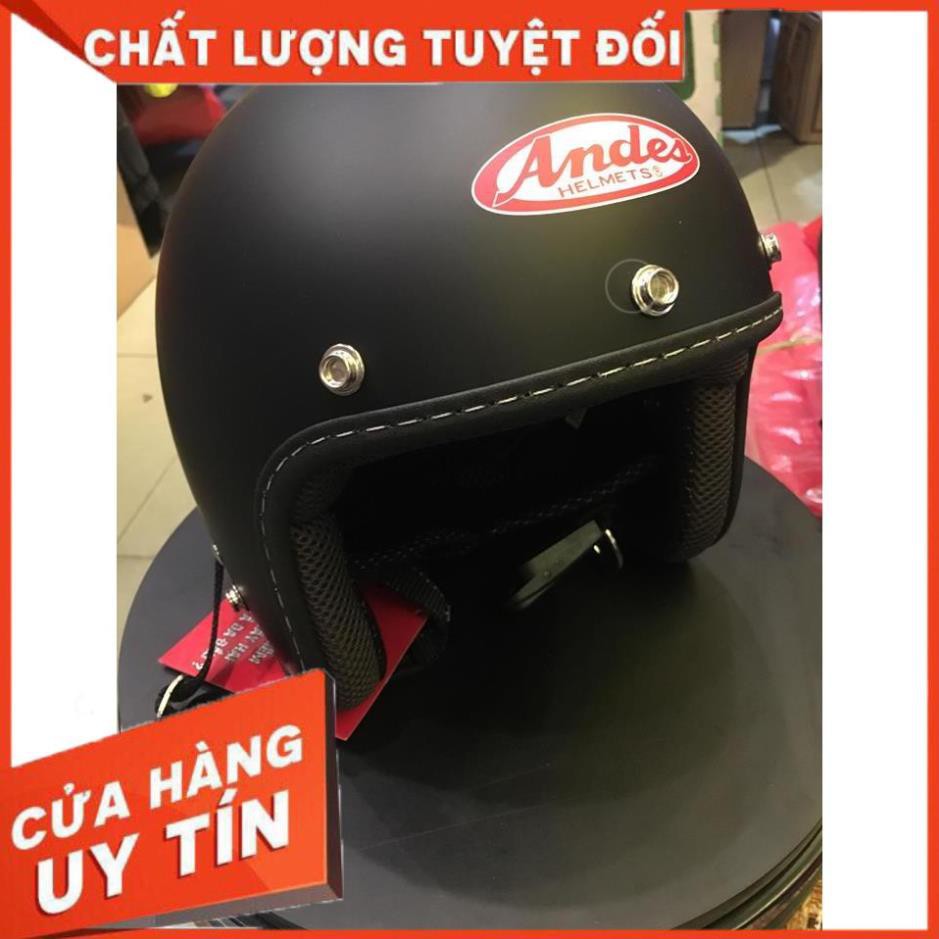 [Hàng Loại A]  Mũ Bảo Hiểm 3/4 Andes 382 viền chỉ CHÍNH HÃNG