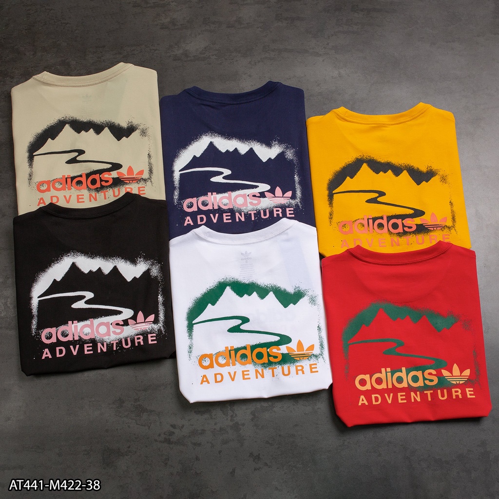 Áo thun Adidas Adventure in chữ trước, hoạ tiết sau Cotton AT441 - áo thun nam VNXK