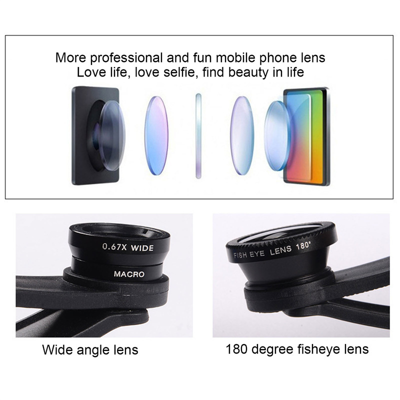 [nofreeVN]Fish Eye Lenses Mobile Phone Camera Lens Kit Zoom Fisheye Wide Angle With Clip