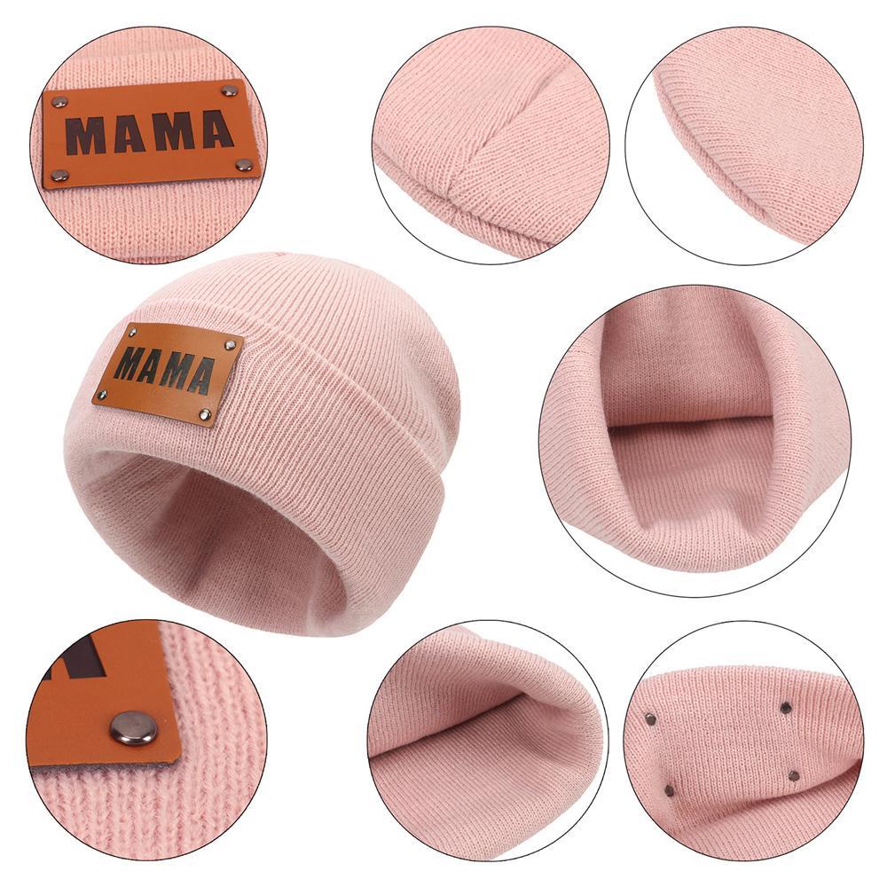 Mũ Trùm Đầu Dệt Kim Phối Da Cho Nữ