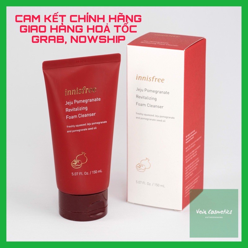 🍀(CHÍNH HÃNG)_Sữa rửa mặt Innisfree lựu đỏ Jeju pomegranate revitalizing foam cleanser 150/80ml🍀