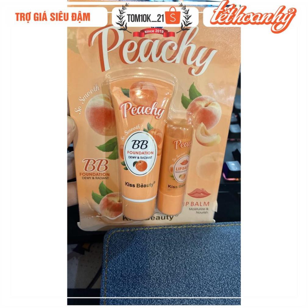 Set Kem Nền BB Kèm Son Dưỡng Peachy KissBeauty | BigBuy360 - bigbuy360.vn