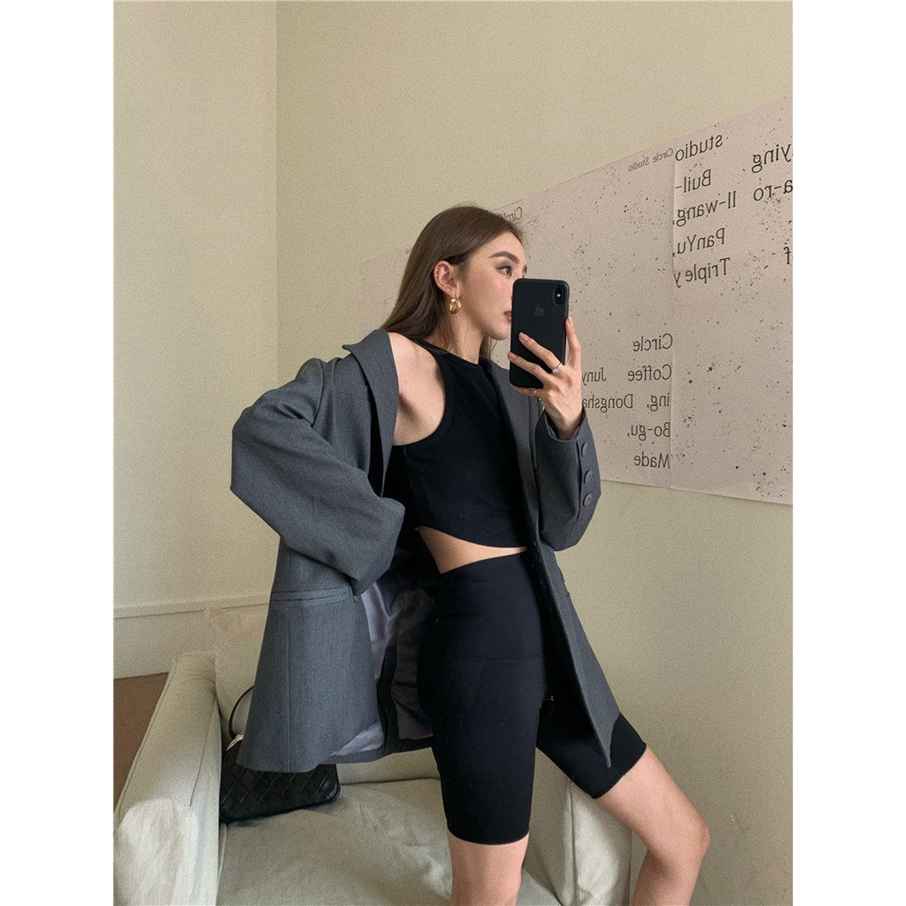 Cocory vn Áo croptop sát nách thiết kế quyến rũ cho nữ