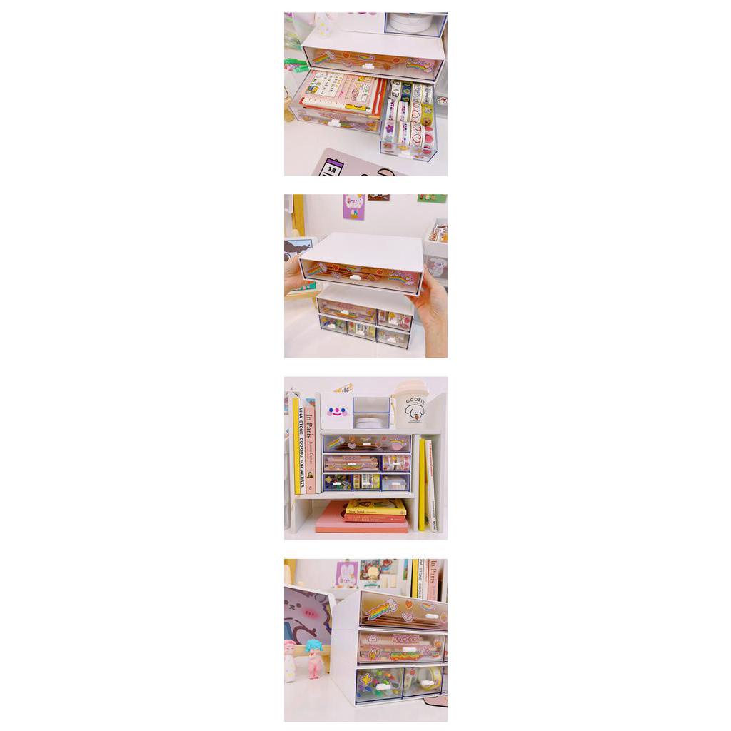 Kệ để bàn trong suốt đa năng phong cách hiện đại có thể xếp chồng lên nhau thành tủ mini